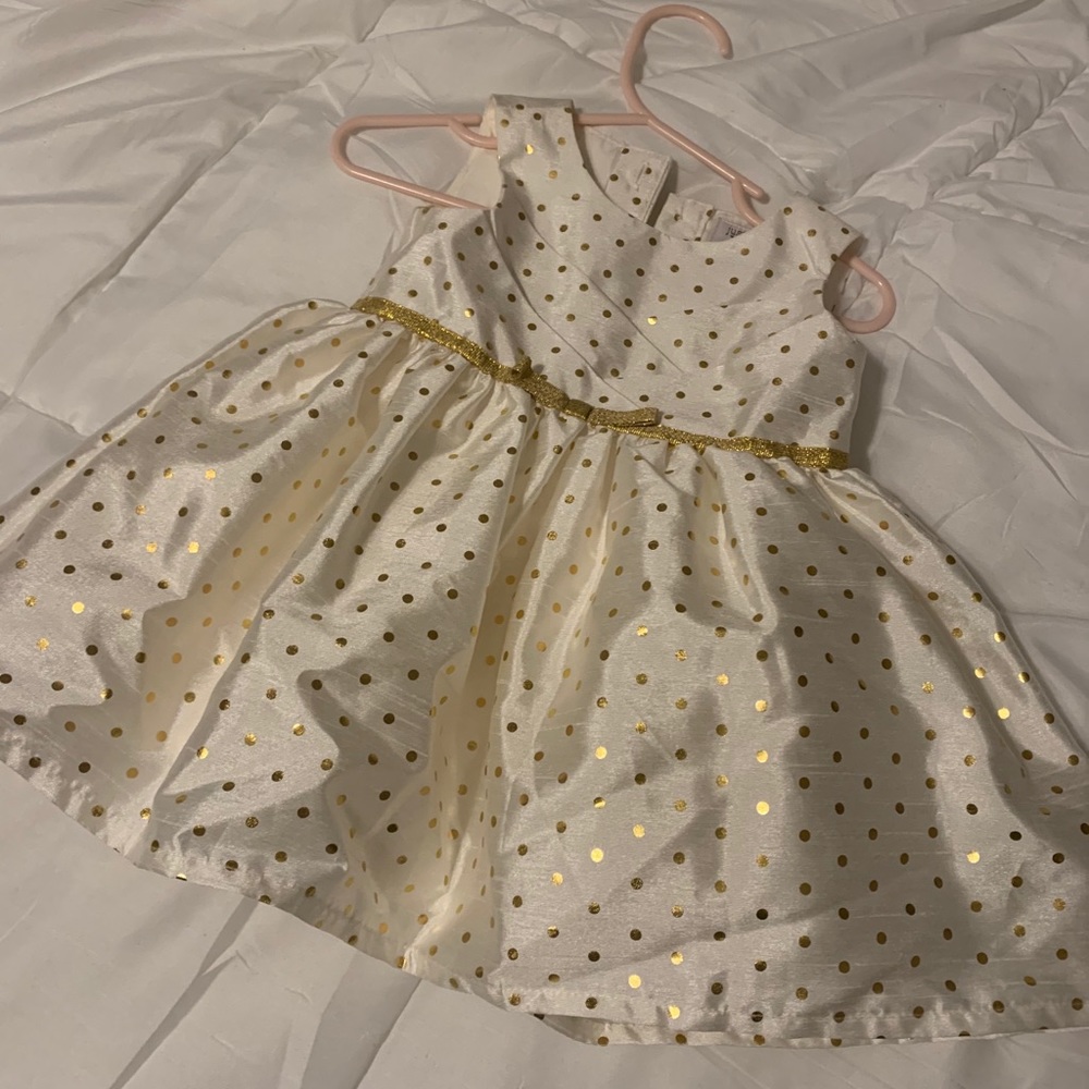 Just One You ivory and polka dot dress worn once